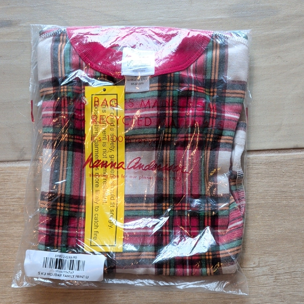 Hanna Andersson Red and Green Plaid Kids Pajama Set